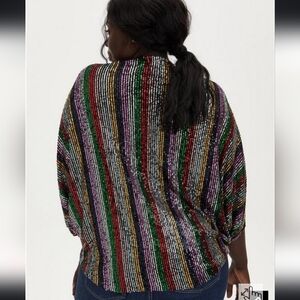 Rainbow Sequin Coccoon Kimono